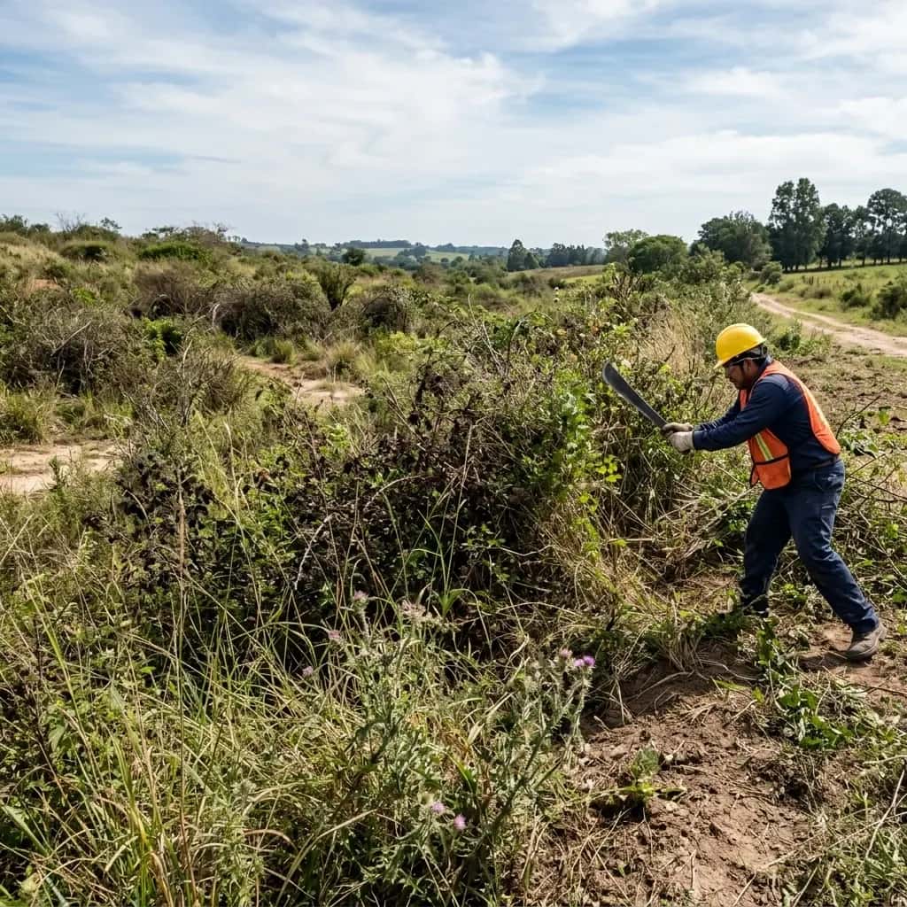 Desmonte y limpieza de terrenos para obra